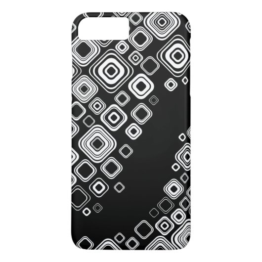 Retro zwarte en witte vierkantjes Case-Mate iPhone case (Achterkant)