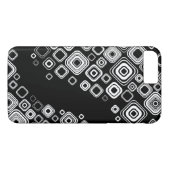 Retro zwarte en witte vierkantjes Case-Mate iPhone case (Achterkant (Horizontaal))