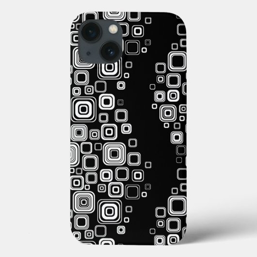 Retro zwarte en witte vierkantjes Case-Mate iPhone case (Achterkant)