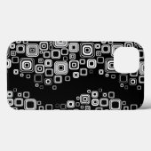 Retro zwarte en witte vierkantjes Case-Mate iPhone case (Achterkant (horizontaal))