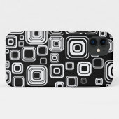 Retro zwarte en witte vierkantjes Case-Mate iPhone case (Achterkant (horizontaal))