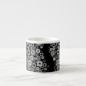 Retro zwarte en witte vierkantjes espresso kop (Voorkant)