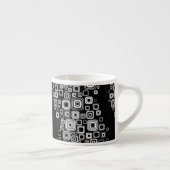 Retro zwarte en witte vierkantjes espresso kop (Rechts)