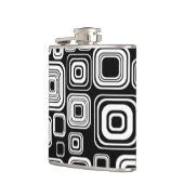 Retro zwarte en witte vierkantjes heupfles (Links)