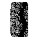Retro zwarte en witte vierkantjes incipio iPhone portemonnee hoesje (Voorkant Agenda)