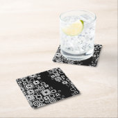 Retro zwarte en witte vierkantjes kartonnen onderzetters (Insitu)