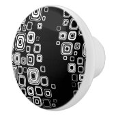 Retro zwarte en witte vierkantjes keramische knop (Rechts)