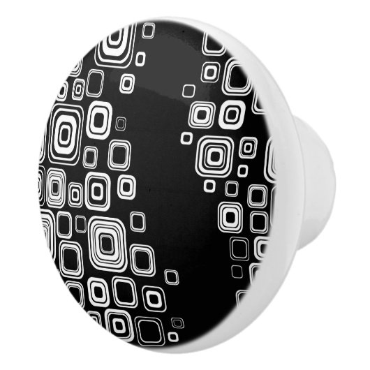 Retro zwarte en witte vierkantjes keramische knop (Rechts)