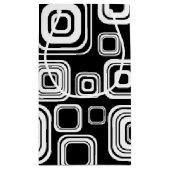 Retro zwarte en witte vierkantjes klein cadeauzakje (Achterkant)