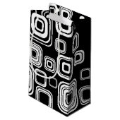 Retro zwarte en witte vierkantjes klein cadeauzakje (Achterkant Gekanteld)