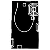 Retro zwarte en witte vierkantjes klein cadeauzakje (Voorkant)