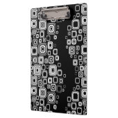 Retro zwarte en witte vierkantjes klembord (Links)