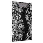 Retro zwarte en witte vierkantjes klembord (Rechts)