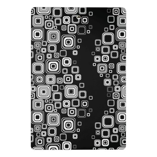 Retro zwarte en witte vierkantjes mini klembord (Achterkant)