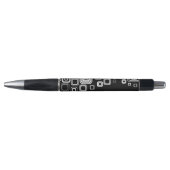 Retro zwarte en witte vierkantjes pen (Voorkant)