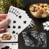 Retro zwarte en witte vierkantjes pokerkaarten (Insitu)