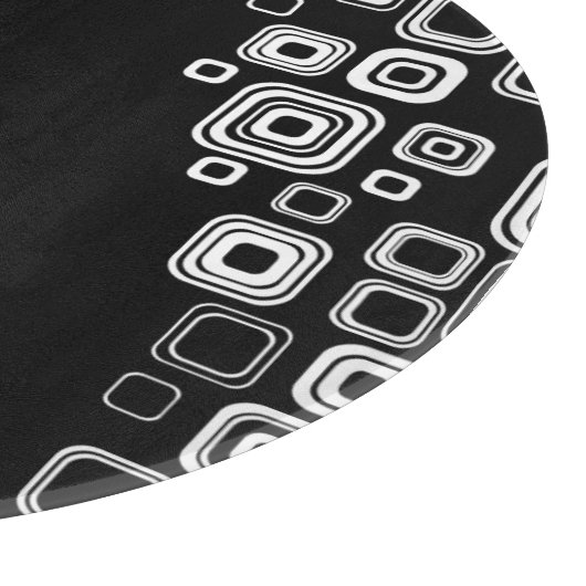 Retro zwarte en witte vierkantjes snijplank (Hoek)