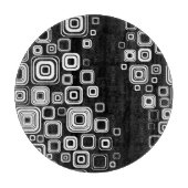 Retro zwarte en witte vierkantjes snijplank (Voorkant)