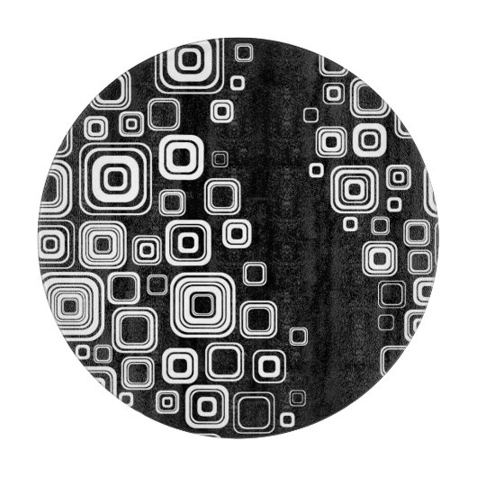 Retro zwarte en witte vierkantjes snijplank (Voorkant)