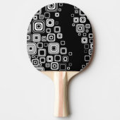 Retro zwarte en witte vierkantjes tafeltennisbatje (Voorkant)