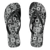 Retro zwarte en witte vierkantjes teenslippers (Voetbed)