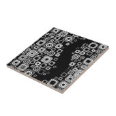 Retro zwarte en witte vierkantjes tegeltje (Zijkant)