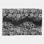 Retro zwarte en witte vierkantjes theedoek (Horizontaal)