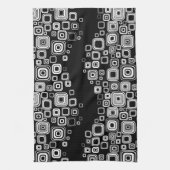 Retro zwarte en witte vierkantjes theedoek (Verticaal)