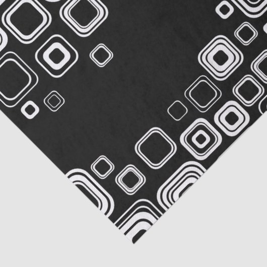 Retro zwarte en witte vierkantjes tissuepapier (Detail)