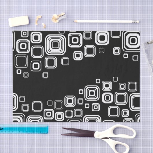 Retro zwarte en witte vierkantjes tissuepapier (Craft)