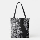 Retro zwarte en witte vierkantjes tote bag (Achterkant)