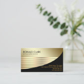 Retro Zwarte Gouden Financiële Beroeps van het Visitekaartje (Staand voorkant)