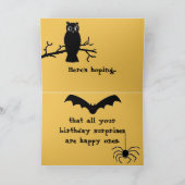 Retro Zwarte Kaart van de Verjaardag van Halloween (Binnen)