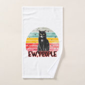 Retro Zwarte Kat Ew Mensen Bad Handdoek (Handdoek)