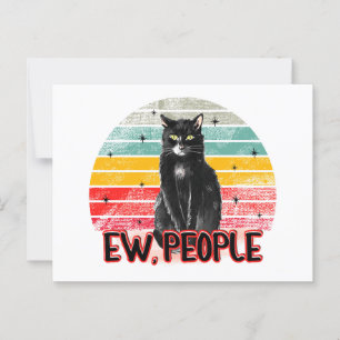 Retro Zwarte Kat Ew Mensen Briefkaart