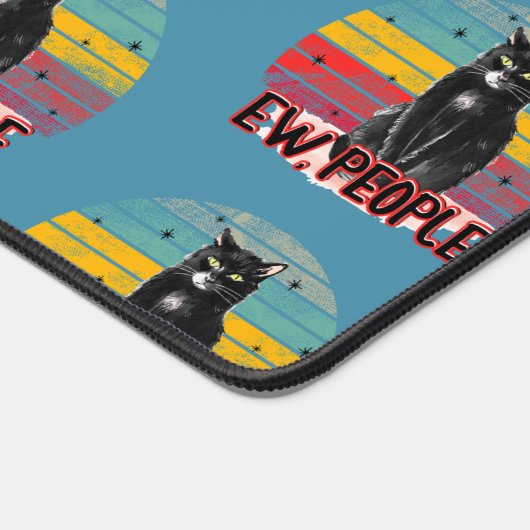 Retro  Zwarte Kat Ew Mensen Bureaumat (Hoek)