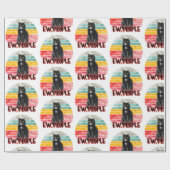 Retro Zwarte Kat Ew Mensen Cadeaupapier (Vlak)