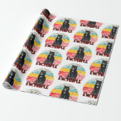 Retro Zwarte Kat Ew Mensen Cadeaupapier (Uitgerold)