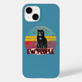 Retro Zwarte Kat Ew Mensen Case-Mate iPhone Case (Achterkant)
