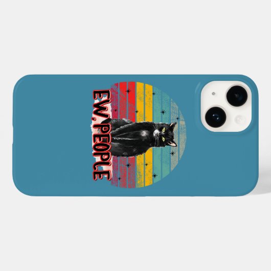 Retro Zwarte Kat Ew Mensen Case-Mate iPhone Case (Achterkant (horizontaal))