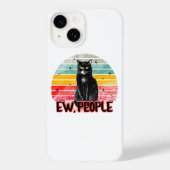 Retro Zwarte Kat Ew Mensen Case-Mate iPhone Case (Achterkant)