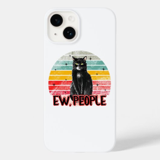 Retro  Zwarte Kat Ew Mensen Case-Mate iPhone Case (Achterkant)