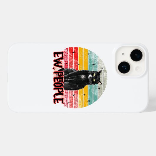 Retro Zwarte Kat Ew Mensen Case-Mate iPhone Case (Achterkant (horizontaal))