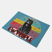 Retro Zwarte Kat Ew Mensen Deurmat (Schuin)