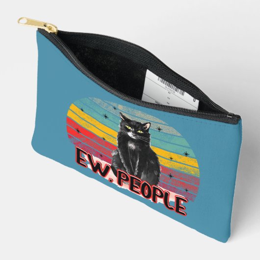 Retro  Zwarte Kat Ew Mensen Etui (Open)