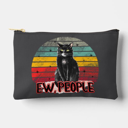 Retro Zwarte Kat Ew Mensen Etui (Voorkant)