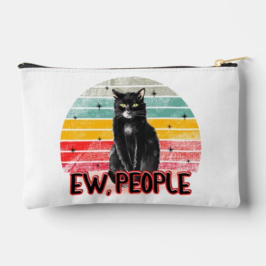 Retro Zwarte Kat Ew Mensen Etui (Achterkant)