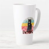 Retro Zwarte Kat Ew Mensen Latte Mok (Rechterhoek)