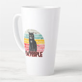 Retro Zwarte Kat Ew Mensen Latte Mok (Linkerhoek)