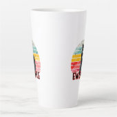 Retro Zwarte Kat Ew Mensen Latte Mok (Voorkant)